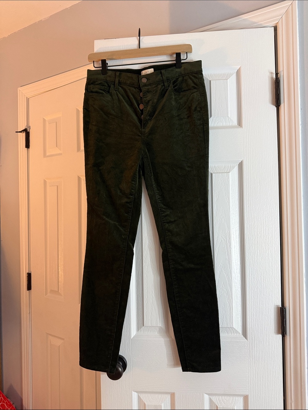 LOFT Dark Green Corduroy Pants
